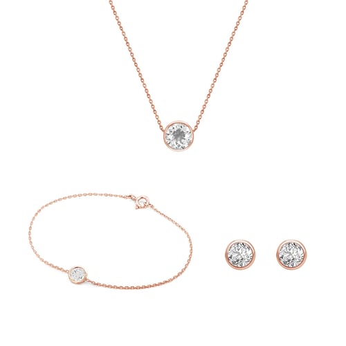 Minimalistickt zlatt set šperkov s lab-grown diamantmi Yanis
