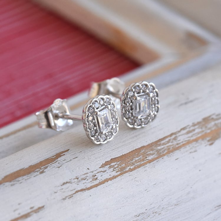 Diamantové náušnice z bieleho zlata 85767