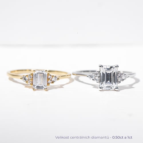 Zásnubný prsteň s emerald diamantom Rhea