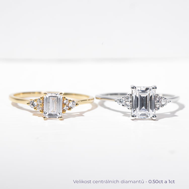 Zásnubný prsteň s emerald diamantom Rhea 125952