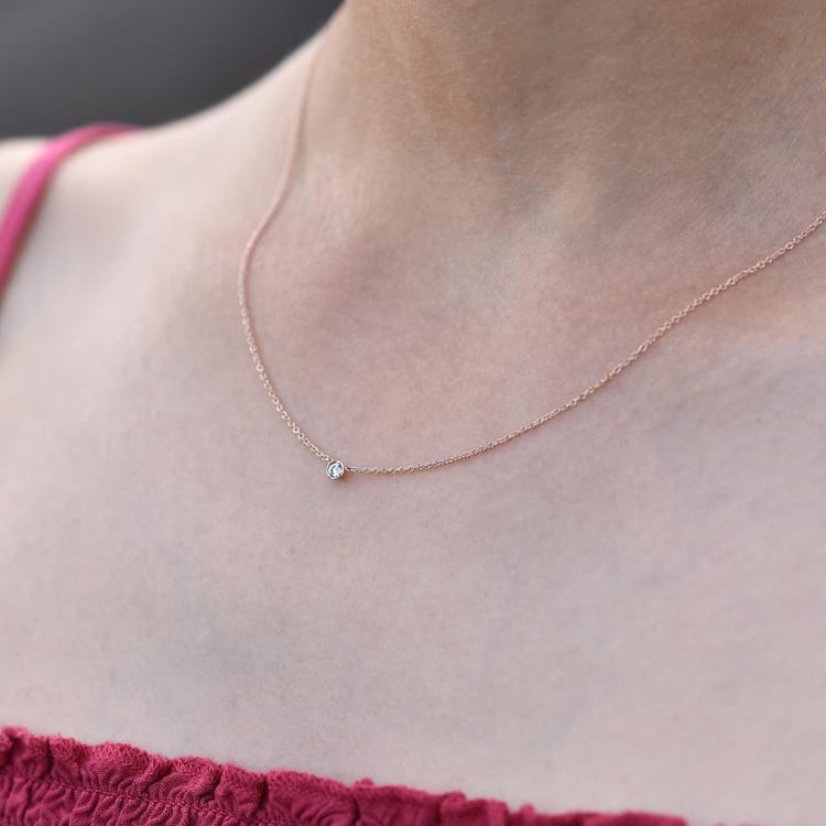 Náhrdelník s diamantom zo zlata 150154