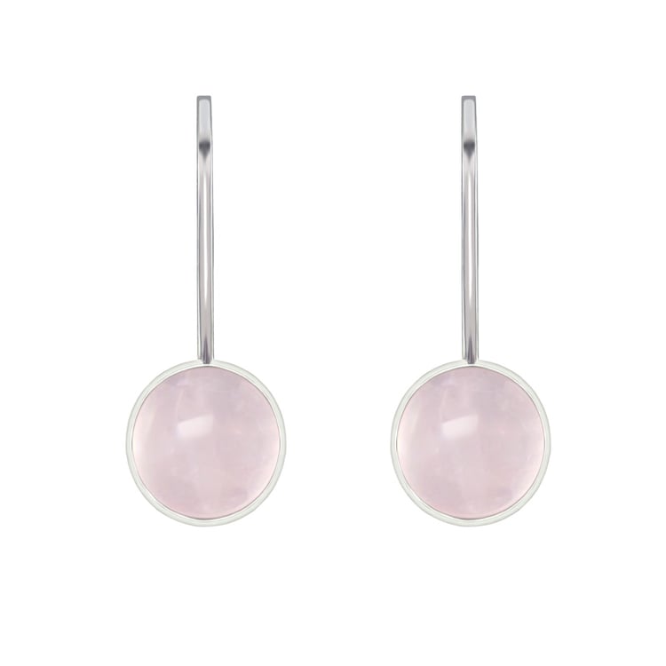 Rose quartz v strieborných náušniciach