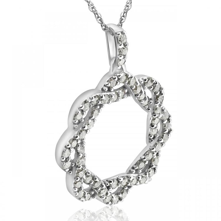 Blikotajúci diamantový náhrdelník z bieleho zlata Gaya 27581