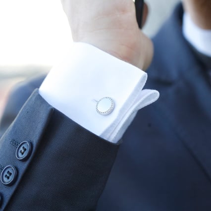 Strieborné manžetové gombíky s diamantmi Tanzy