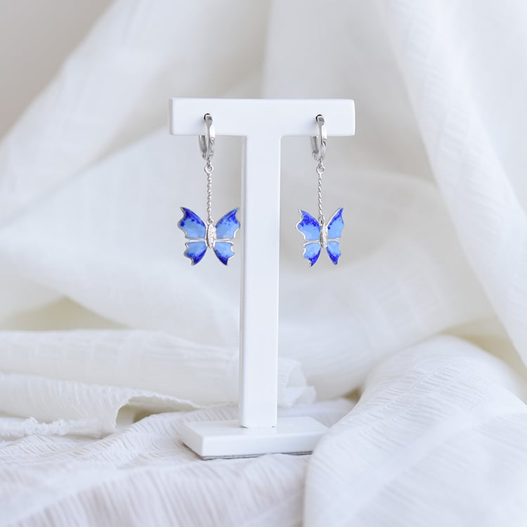 Strieborné visiace náušnice 64001