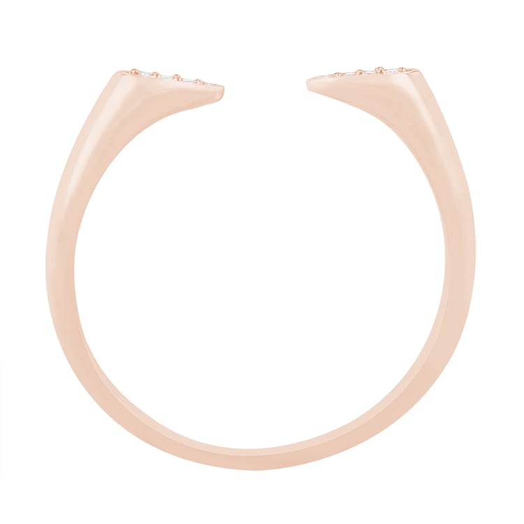 Netradiční prsteň s šestmi diamantmi z ružového zlata 83045