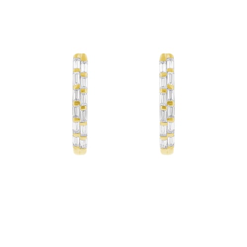 Kruhové náušnice s baguette diamantmi Arwen