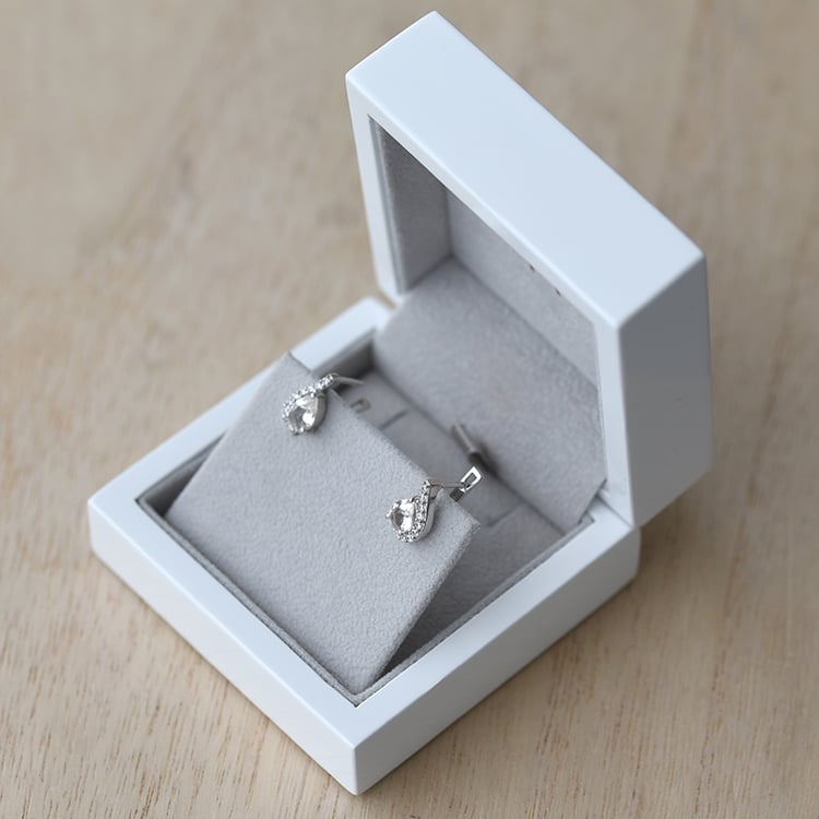 Náušnice s Morganit a zirkónmi 60319