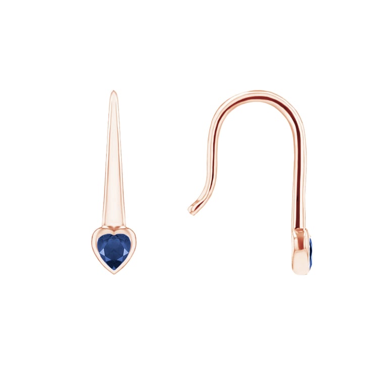 Visiace náušnice so zafírovými srdiečkami Levy 144761