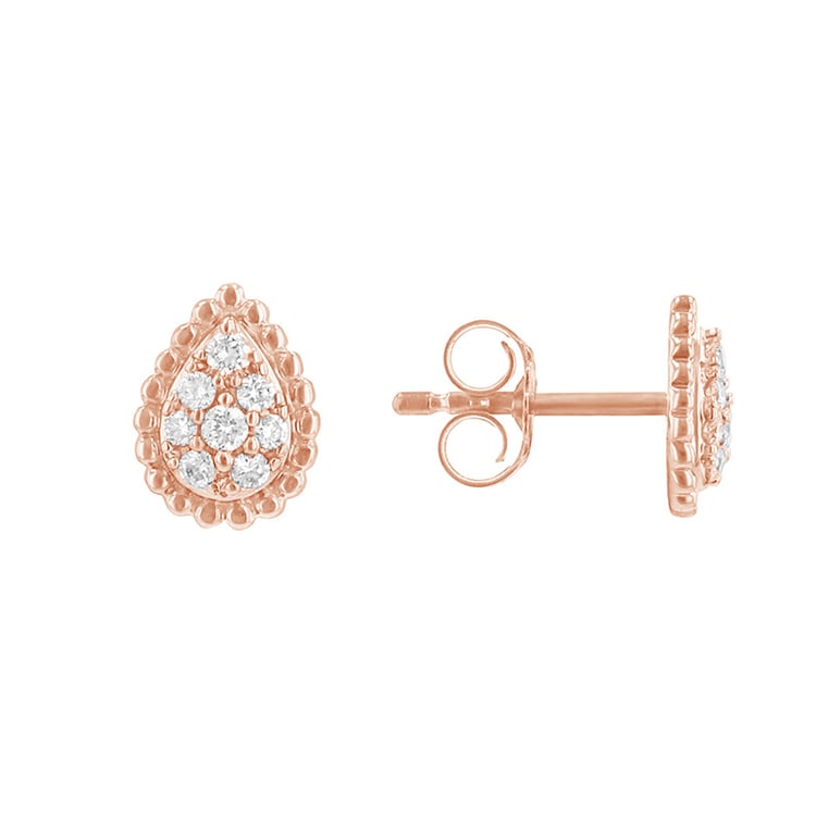 Decentné diamantové náušnice z ružového zlata 85041