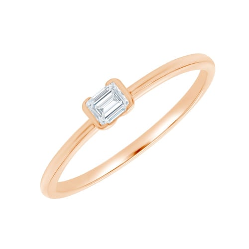 Minimalistický prsteň zo striebra s emerald diamantom Henrik