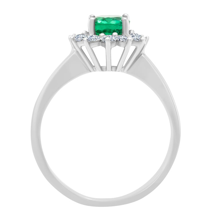 Prsteň z bieleho zlata so smaragdom 28329