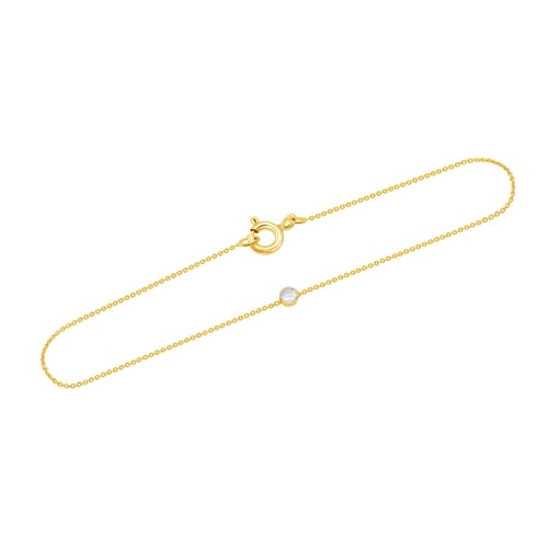 Zlatý minimalistický náramok s mesačným kameňom Lepio