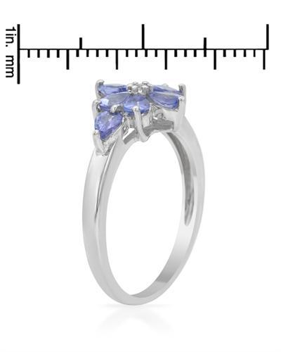 Strieborný prsteň s tanzanitmi a topásom Palatin 54153