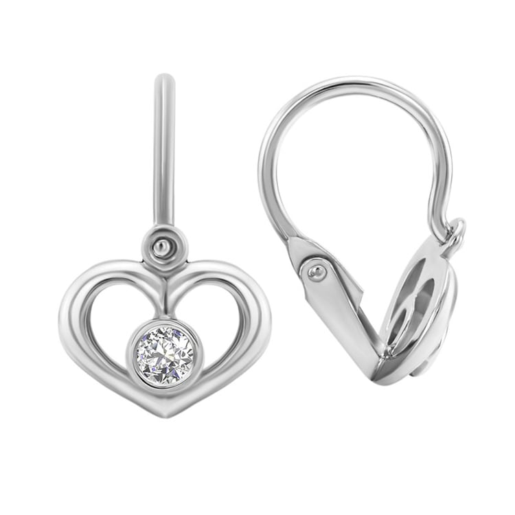 Detské náušnice zo zlata v tvare srdiečka 30941