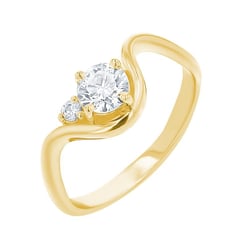 Vlnitý zásnubný prsteň s round moissanitom Debora