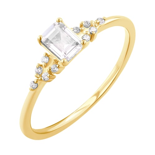 Zásnubný prsteň s emerald diamantom Sade