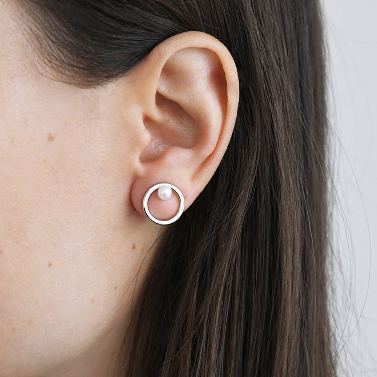 Strieborné náušnice s perlami Ovette 116024