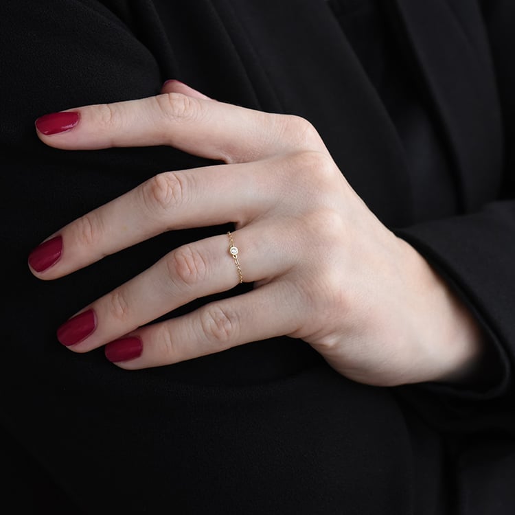 Prsteň s diamantom zo žltého zlata 93355