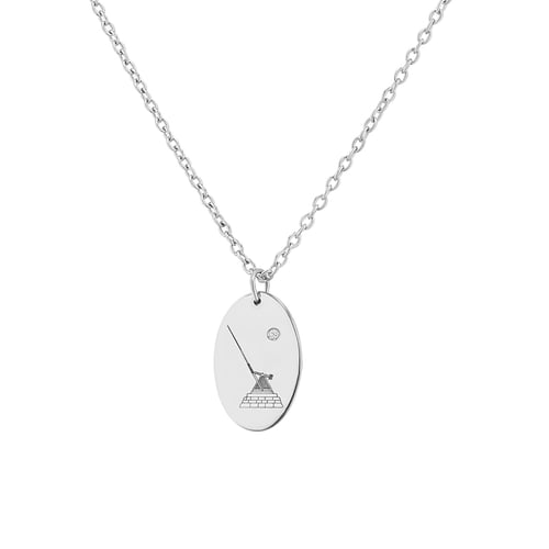 Personalizovaný strieborný prívesok s diamantom Metronome