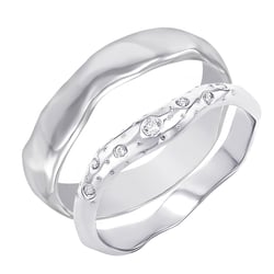 Nepravidelné zlaté svadobné obrúčky s diamantmi Parnell