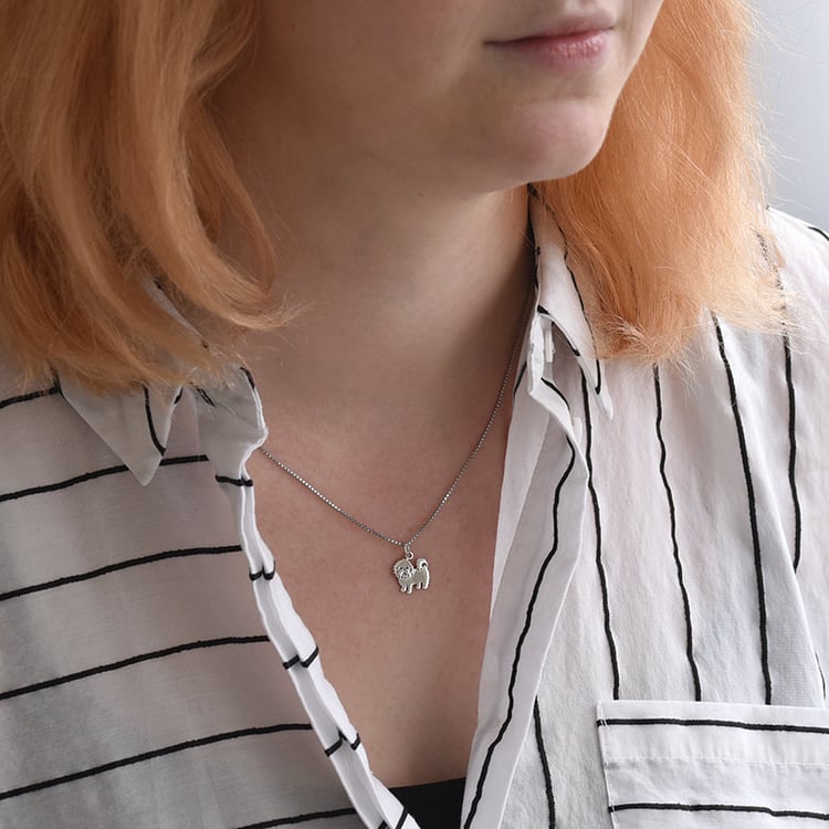 Strieborný prívesok v tvare maltézskeho psíka Maltese 70827