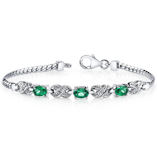 Smaragdový náramok strieborný