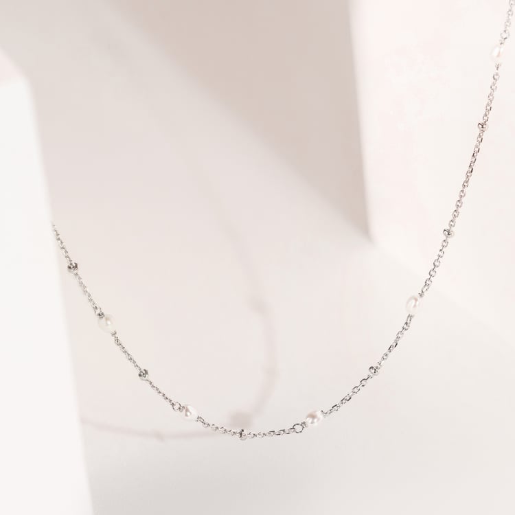 Strieborný náhrdelník s perlami Marcye 164629