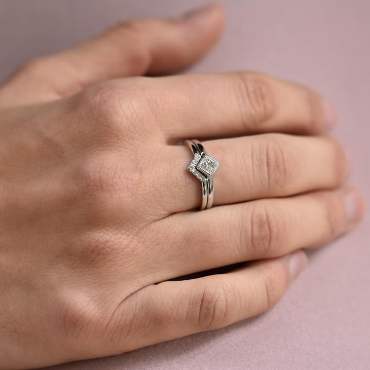 Zlatý zásnubný set prsteňov 26311