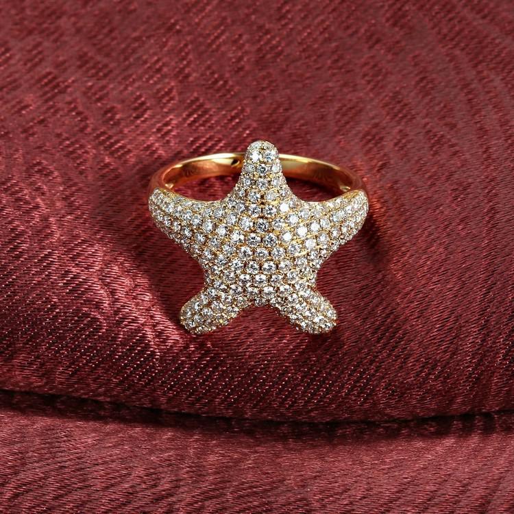 Originálny zlatý prsteň s diamantmi 5054