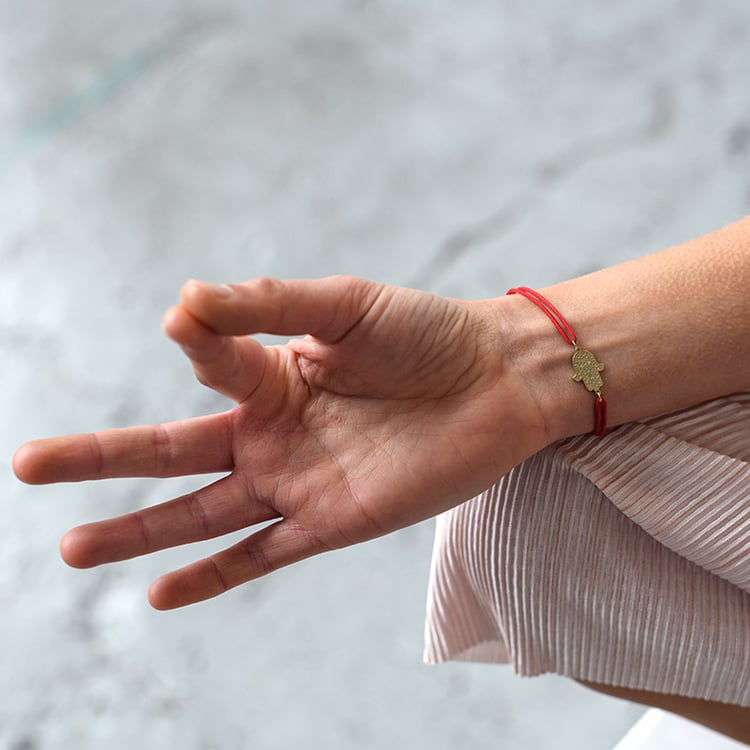 Povrázkový joga náramok so symbolom Hamsa 134180