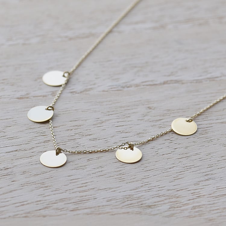 Zlatý náhrdelník s peniažky 67723