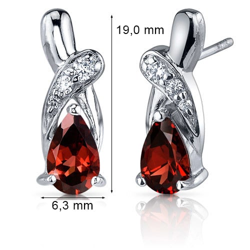 Strieborné náušnice s granátmi a zirkonmi 39843