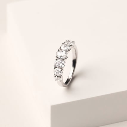 Zlatý prsteň s oválnymi prírodnými diamantmi Rasel