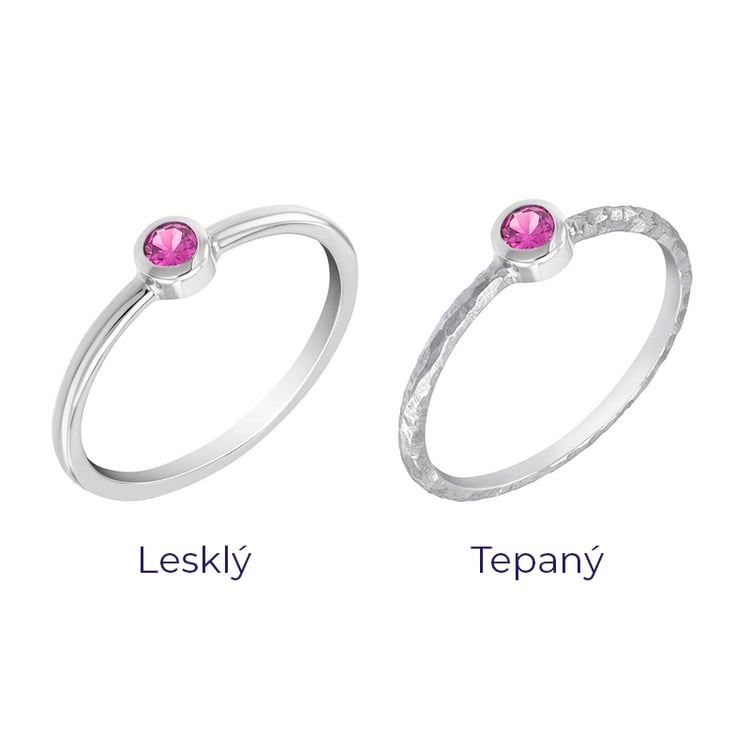 Zlatý minimalistický prsteň s ružovým zafírom Kathleen 101745