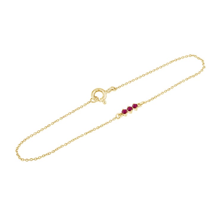Minimalistický náramok s rubínmi Ruby