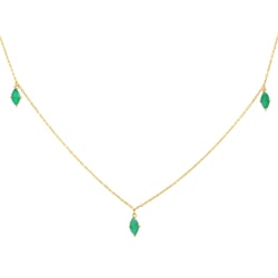 Zlatý náhrdelník s brazílskymi smaragdy Elmie