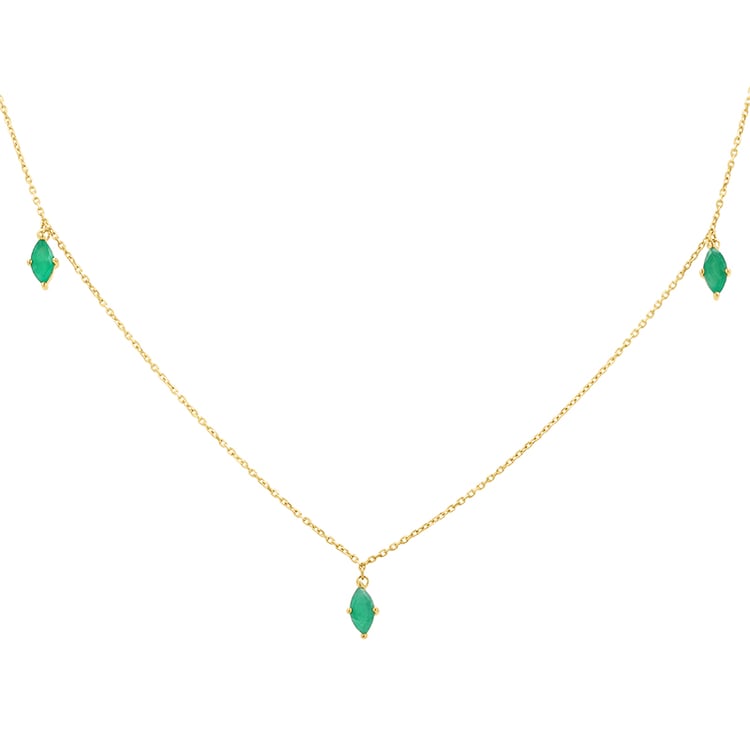 Zlatý náhrdelník s brazílskymi smaragdy