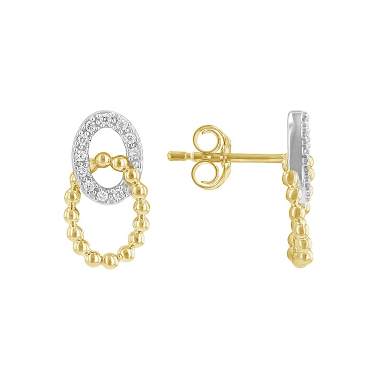 Preplétané náušnice z kombinovaného zlata 85023