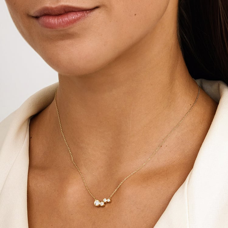 Moderný strieborný prnáhrdelník ívesok s lab-grown diamantmi Viola 163184