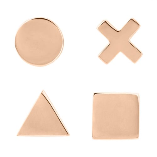 Zlaté geometrické mix &amp; match náušnice Aliz