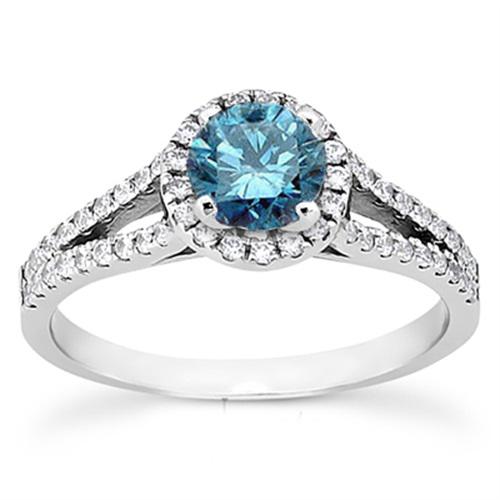 Wedding set s modrým diamantom 4369