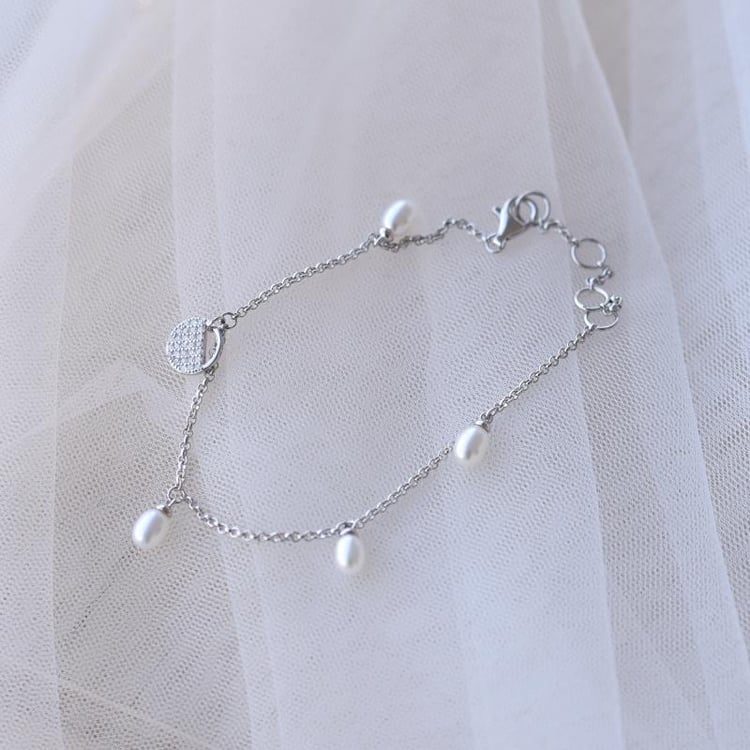 Náramok s perlami a zirkónmi 51915