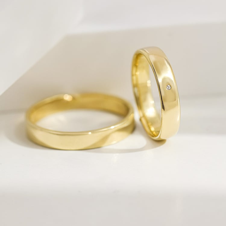 Zlaté svadobné obrúčky s diamantom Stanista 156855