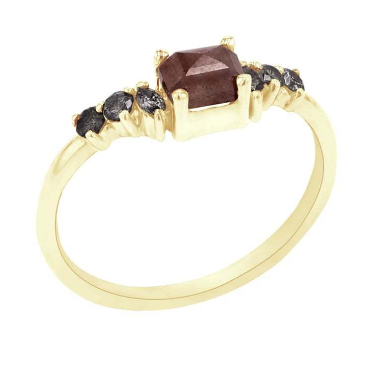 Prsteň so salt and pepper diamantmi Samia 110216