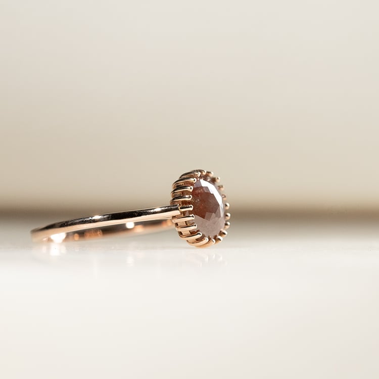 Zlatý prsteň s oval salt and pepper diamantom Harper 132901