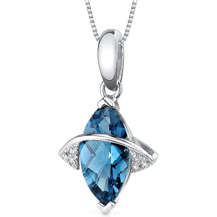 Topásový prívesok zo zlata zdobený diamantmi Sadie