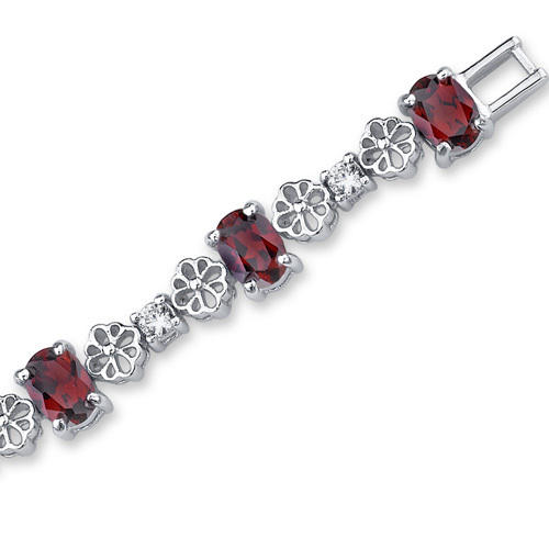 Náramok so zirkónmi a granátmi 3997