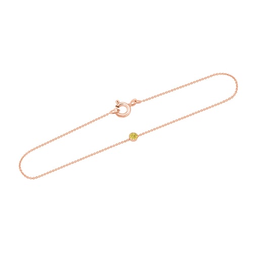 Zlatý minimalistický náramok so žltým diamantom Lepio