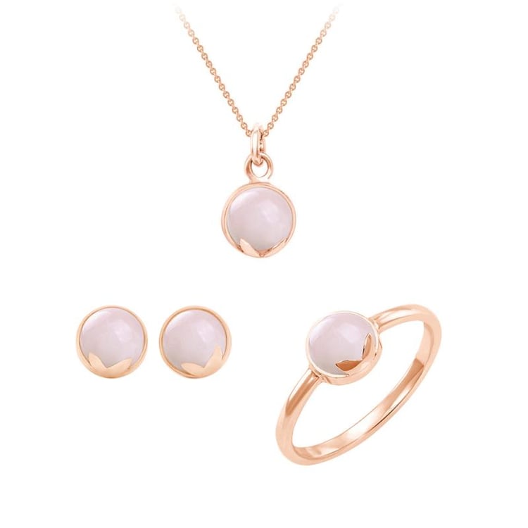 Zlatá kolekcia šperkov s cabochon ruženínom Lyric